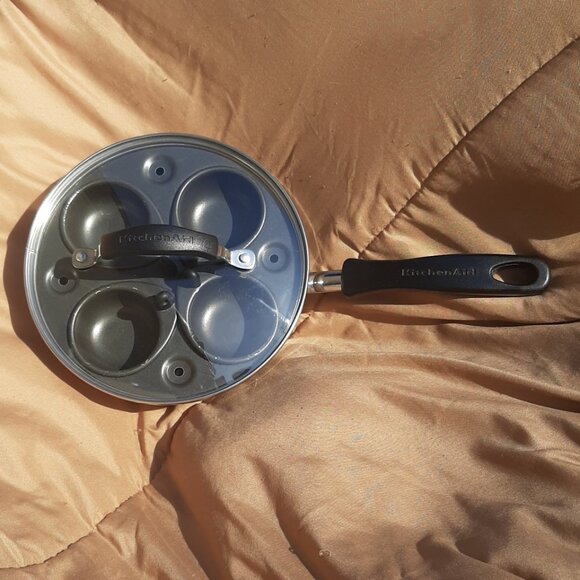 Egg Poaching Stainless Steel Pan Four Non-stick Cups Stove Top Kitchen Aid - Picture 7 of 8